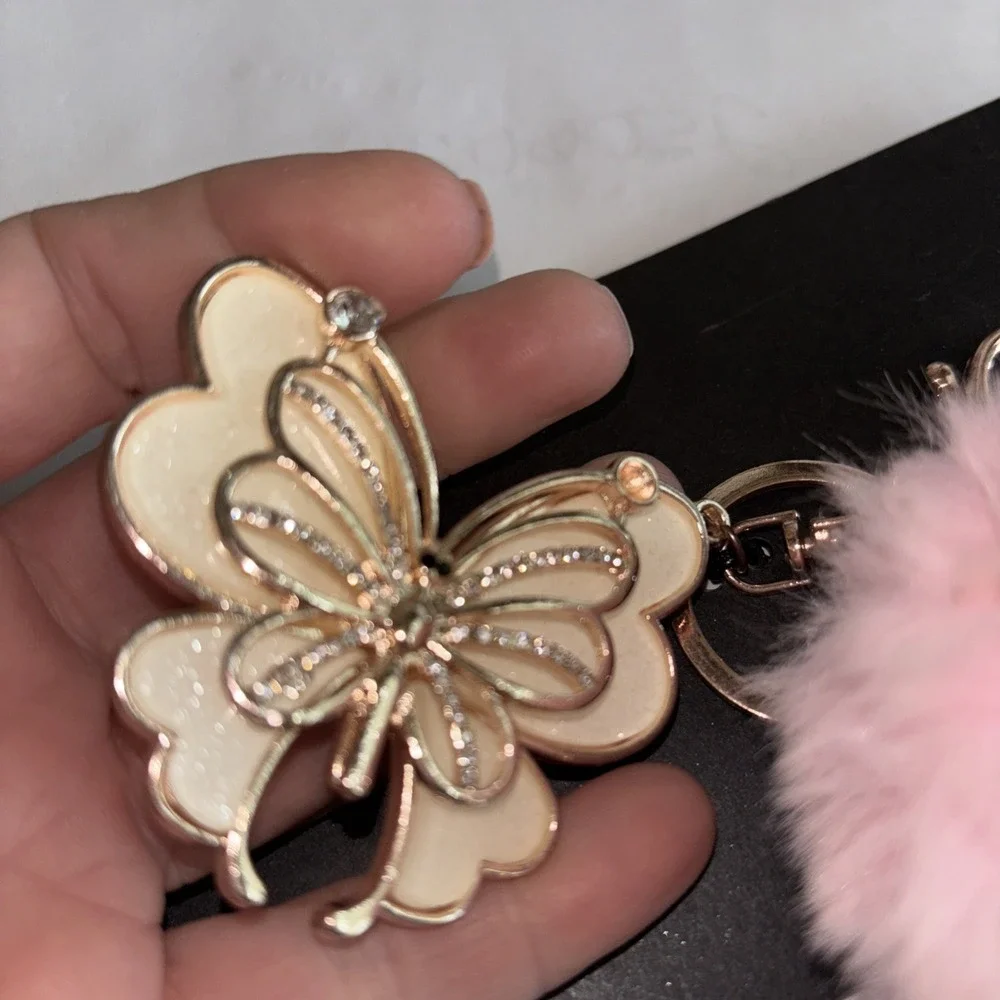 Rhinestones Purse Pendant‎ Faux Pom Pom Keychain Pendant Keyring 3796 Rampage